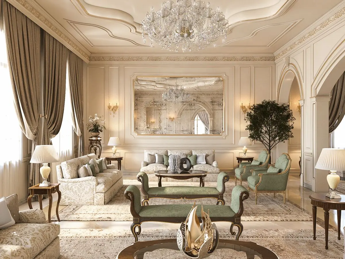 Thiết kế nội thất phòng khách phong cách Cổ điển