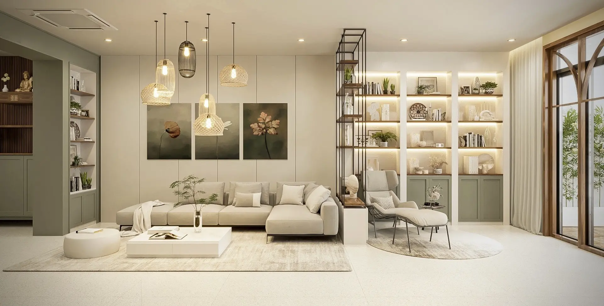 Thiết kế nội thất phòng khách chung cư Everrich