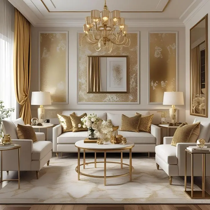 Thiết kế nội thất phòng khách phong cách Luxury