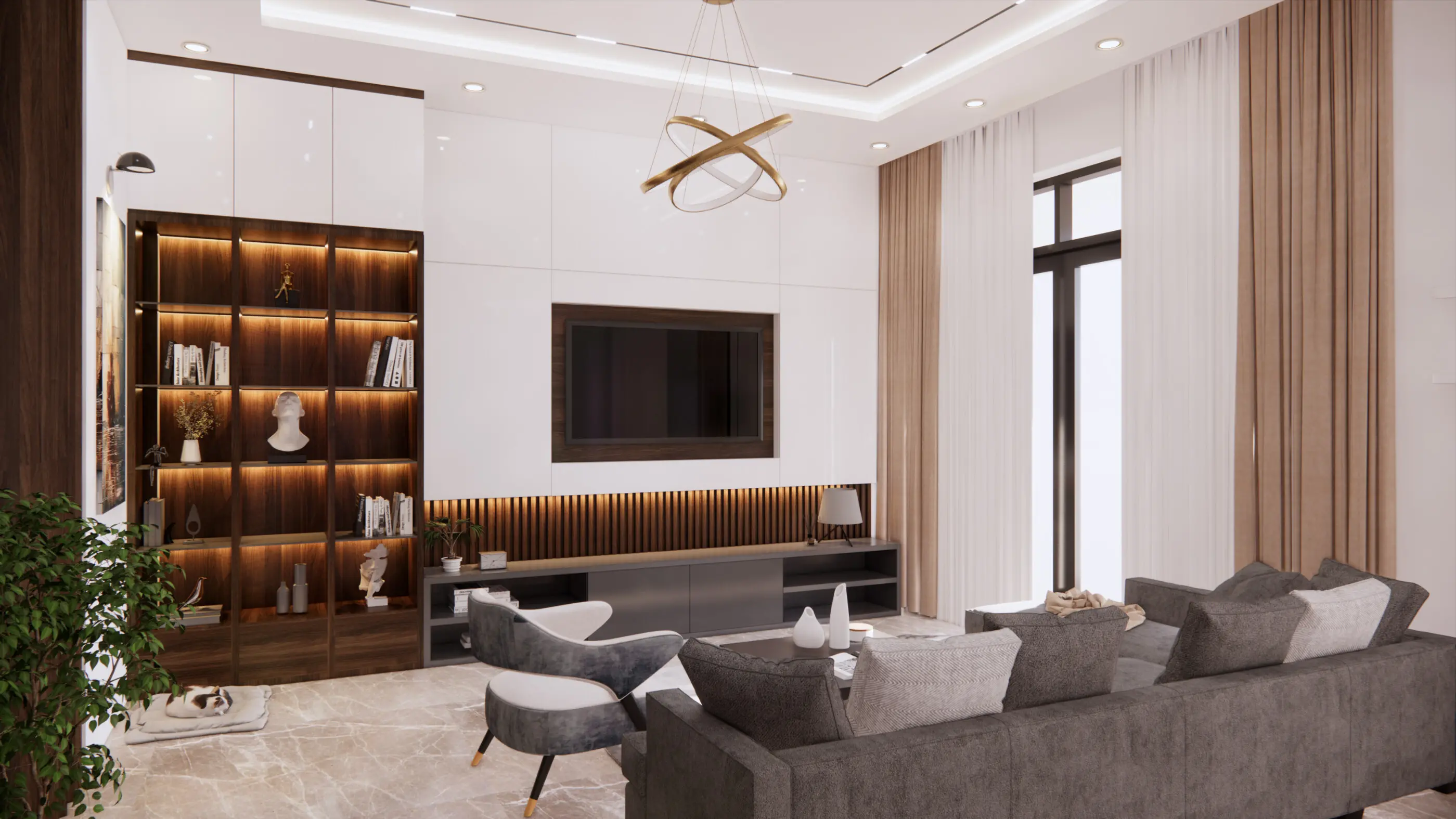  Thiết kế nội thất phòng khách nhà anh bé