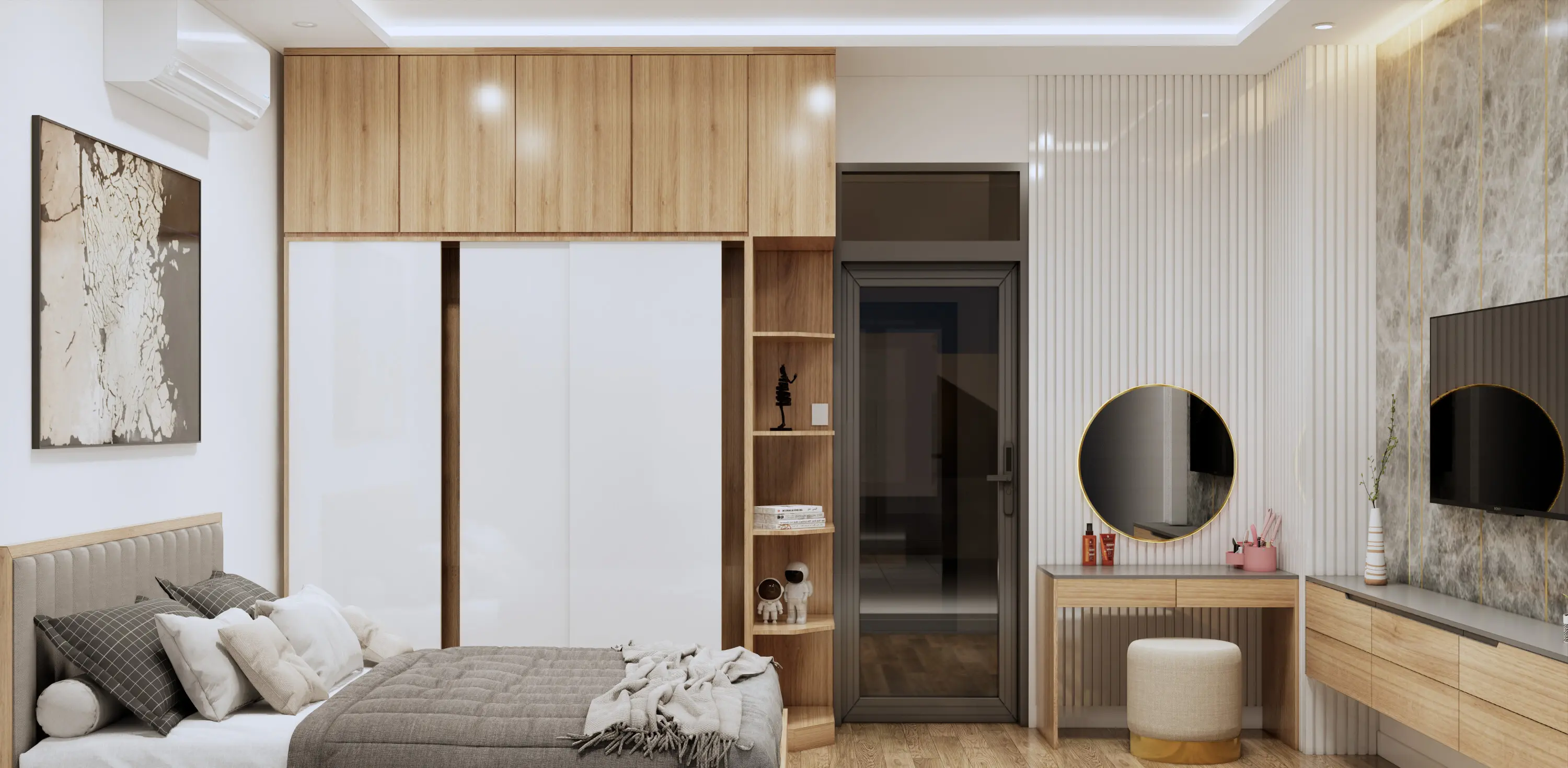 Thiết kế nội thất phòng ngủ nhà anh Hiếu