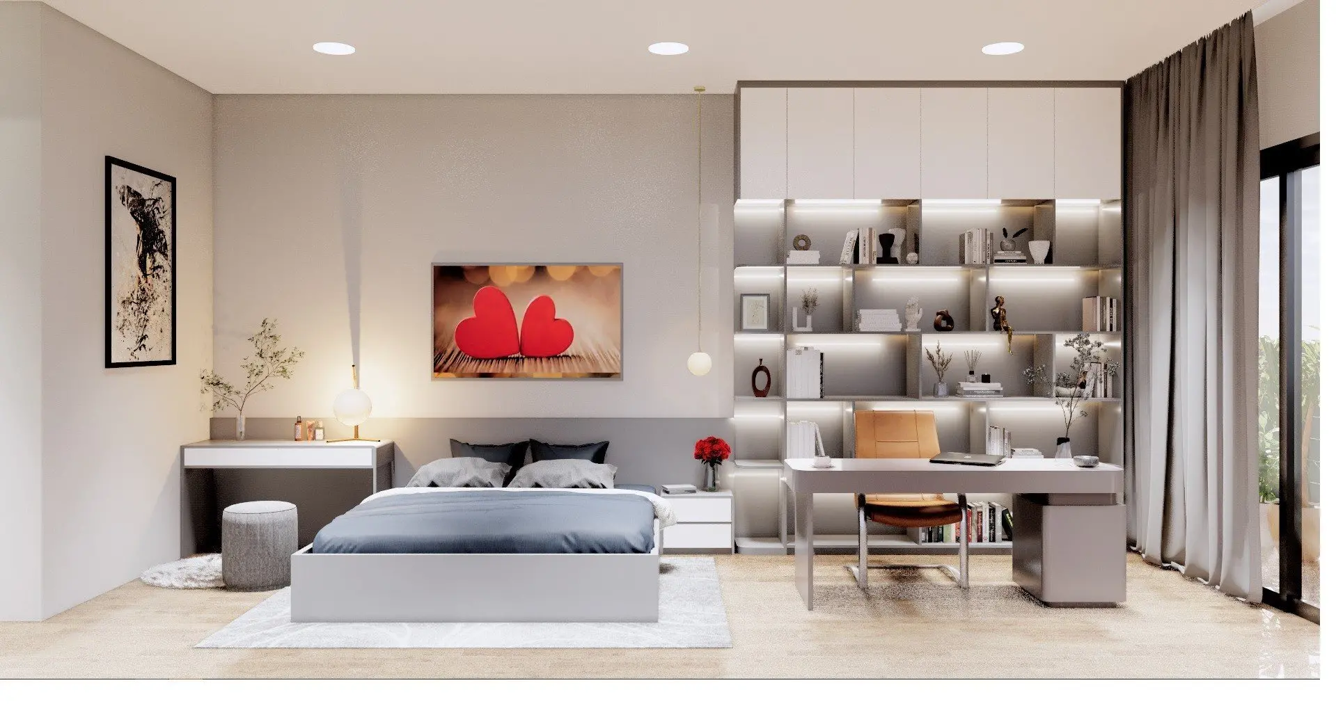  Thiết kế nội thất phòng ngủ nhà anh Khôi