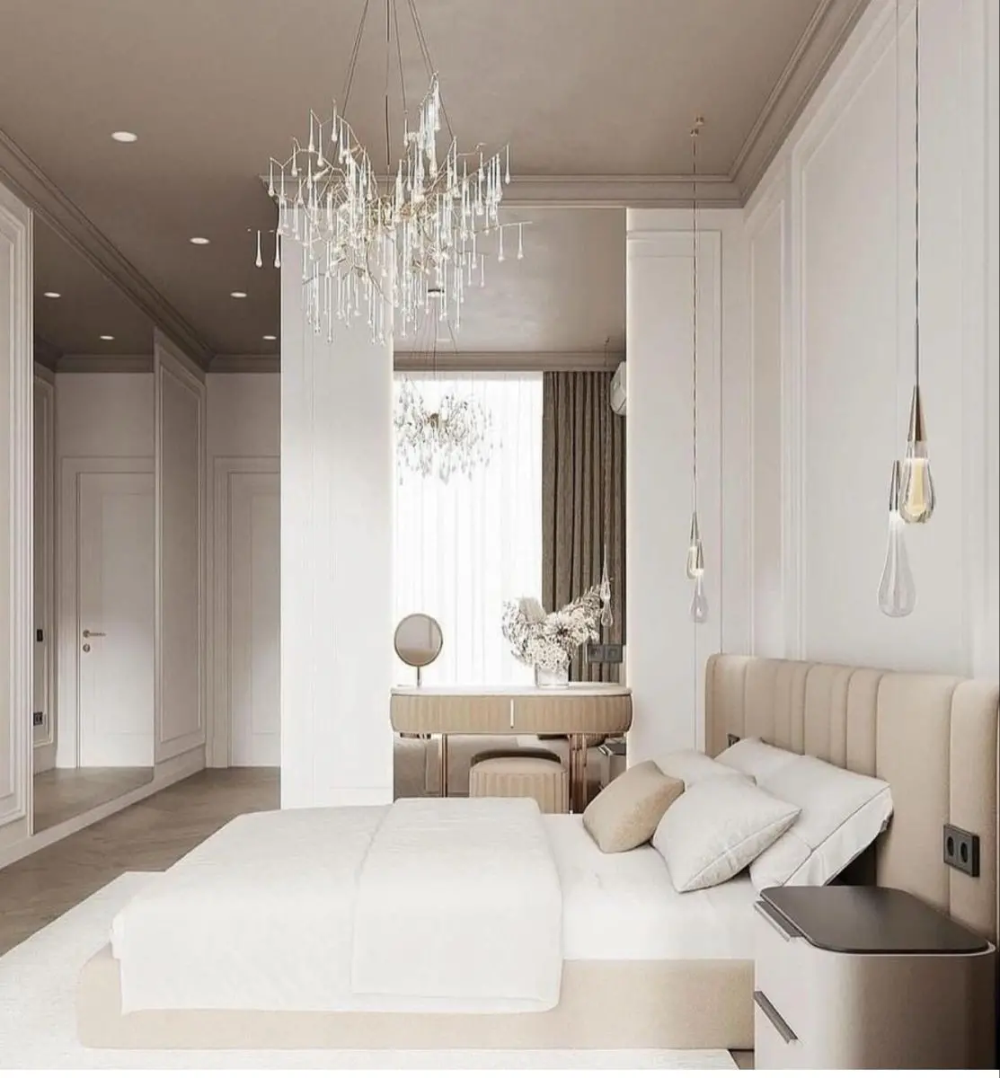 Thiết kế nội thất phòng ngủ phong cách Tân cổ điển 2025 tối giản tinh tế