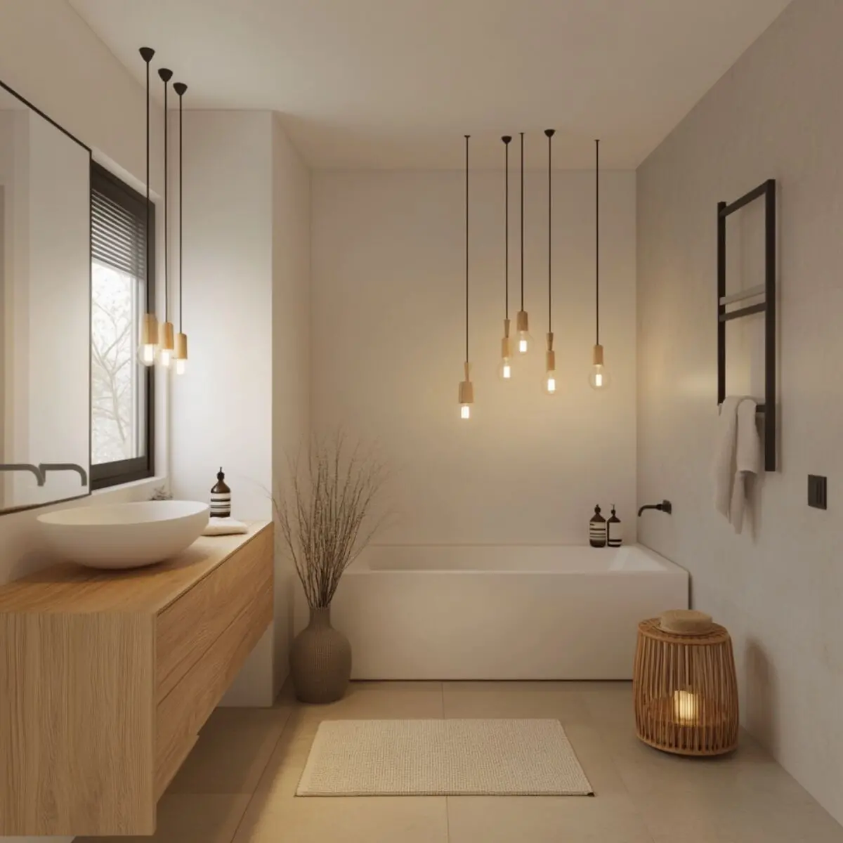 Thiết kế nội thất phòng tắm phong cách Bắc Âu