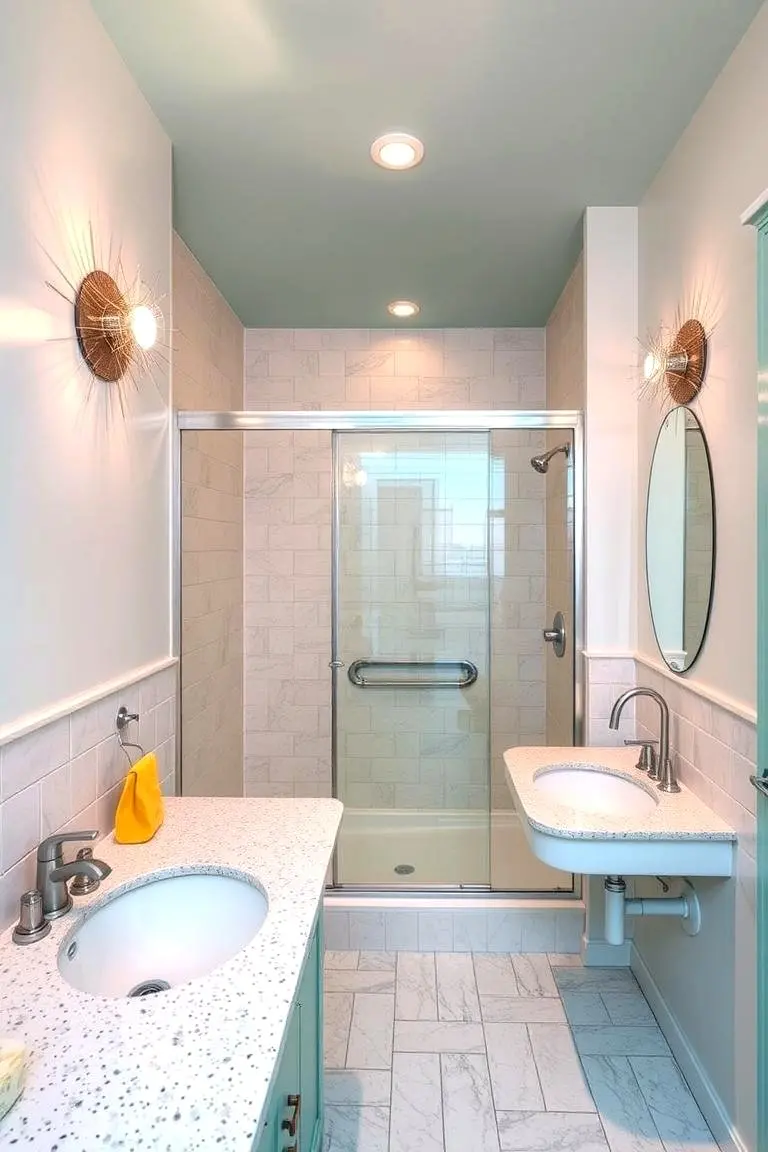 Thiết kế nội thất phòng tắm phong cách Retro