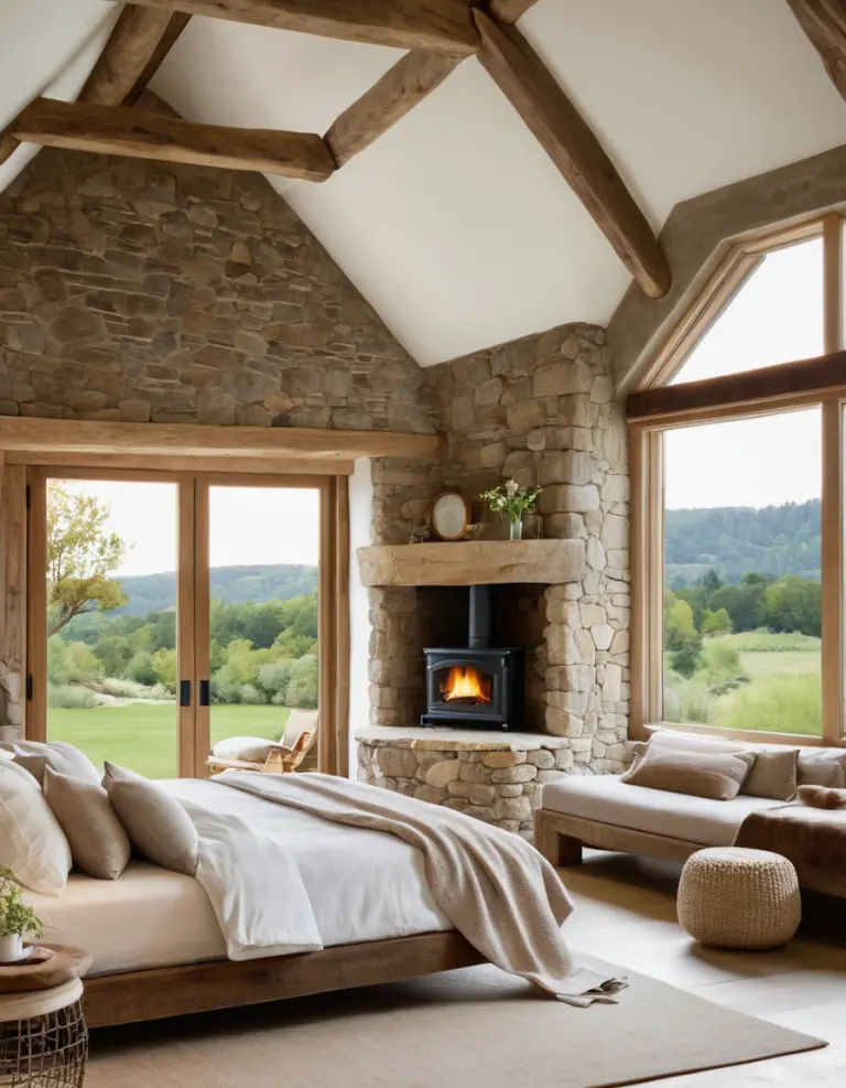 Thiết kế nội thất phòng ngủ phong cách Rustic