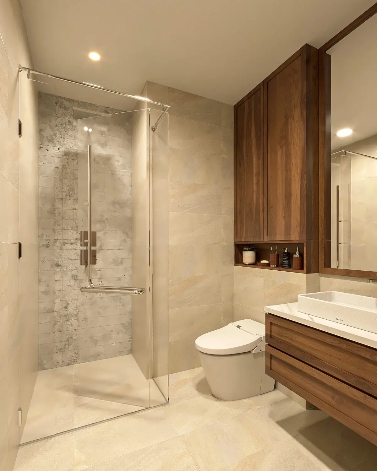 Thiết kế nội thất phòng tắm chung cư Everrich góc 1