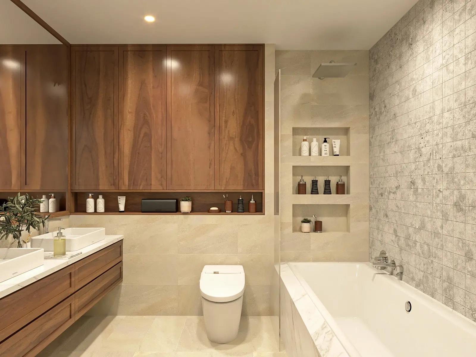 Thiết kế nội thất phòng tắm chung cư Everrich góc 2