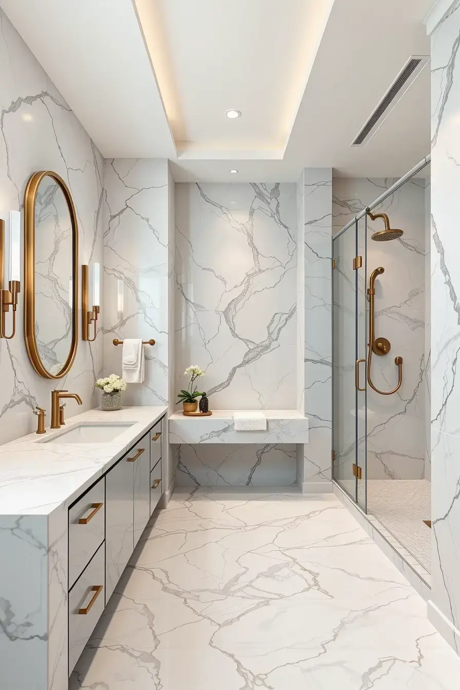 Thiết kế nội thất phòng tắm phong cách Luxury