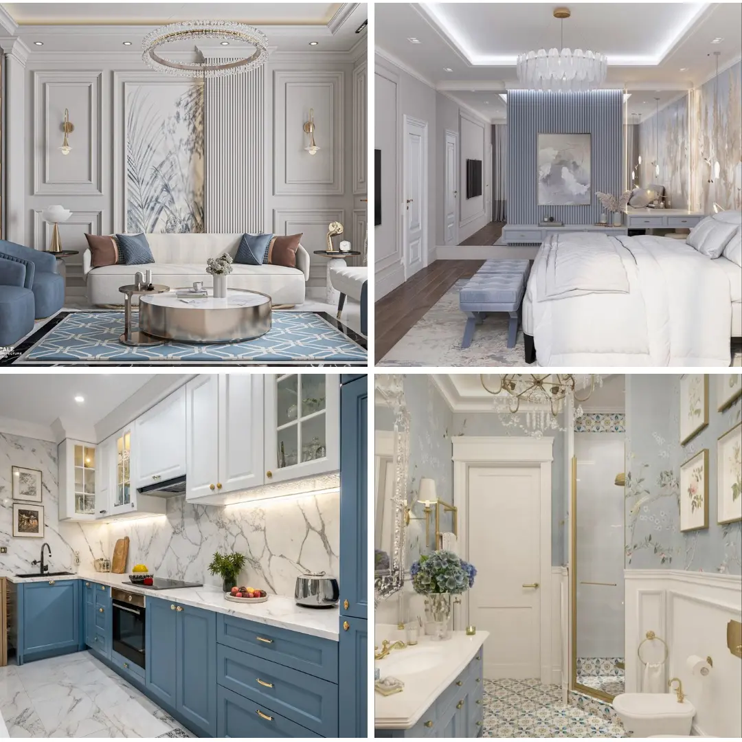 Mẫu thiết kế nội thất nhà phố Tân Cổ Điển