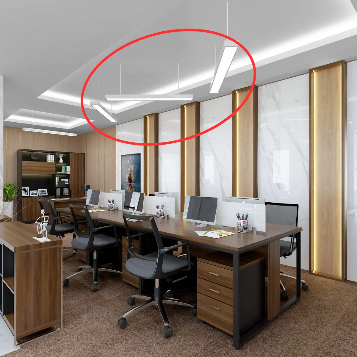 Hệ thống đèn chiếu sáng tiêu chuẩn cho văn phòng làm việc hiện đại