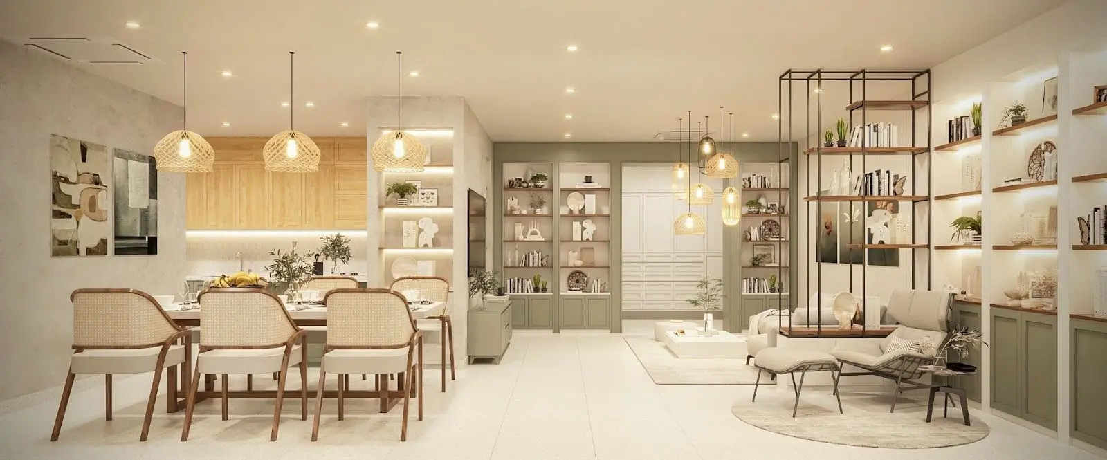 Thiết kế nội thất liền bếp chung cư Everrich