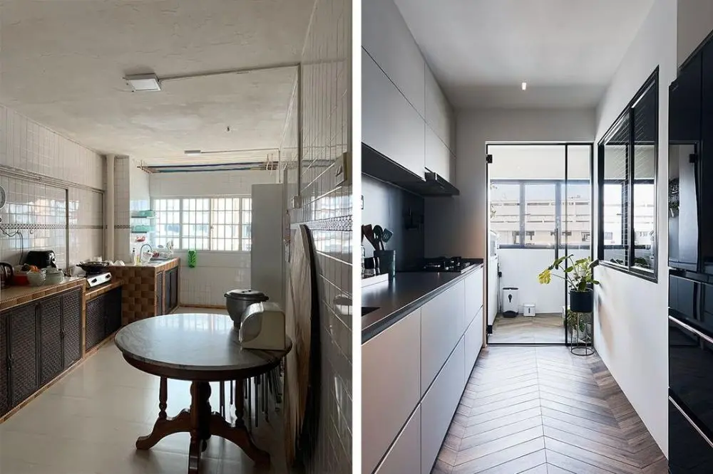 Trước và sau khi thi công cải tạo lại nội thất cho nhà bếp