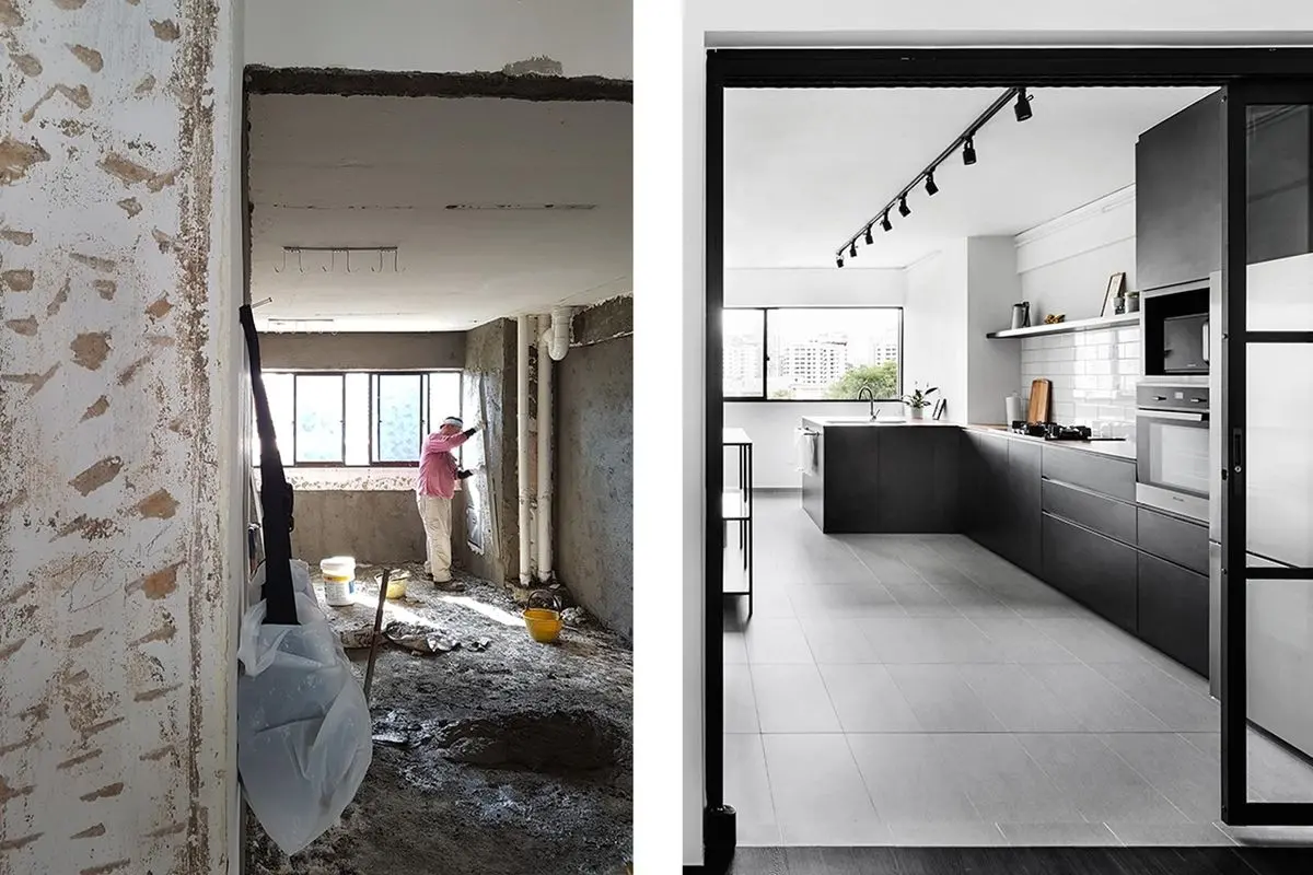 Trước và sau khi thi công nội thất nhà bếp