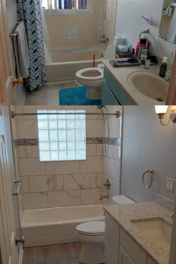 Trước và sau khi thi công nội thất phòng tắm