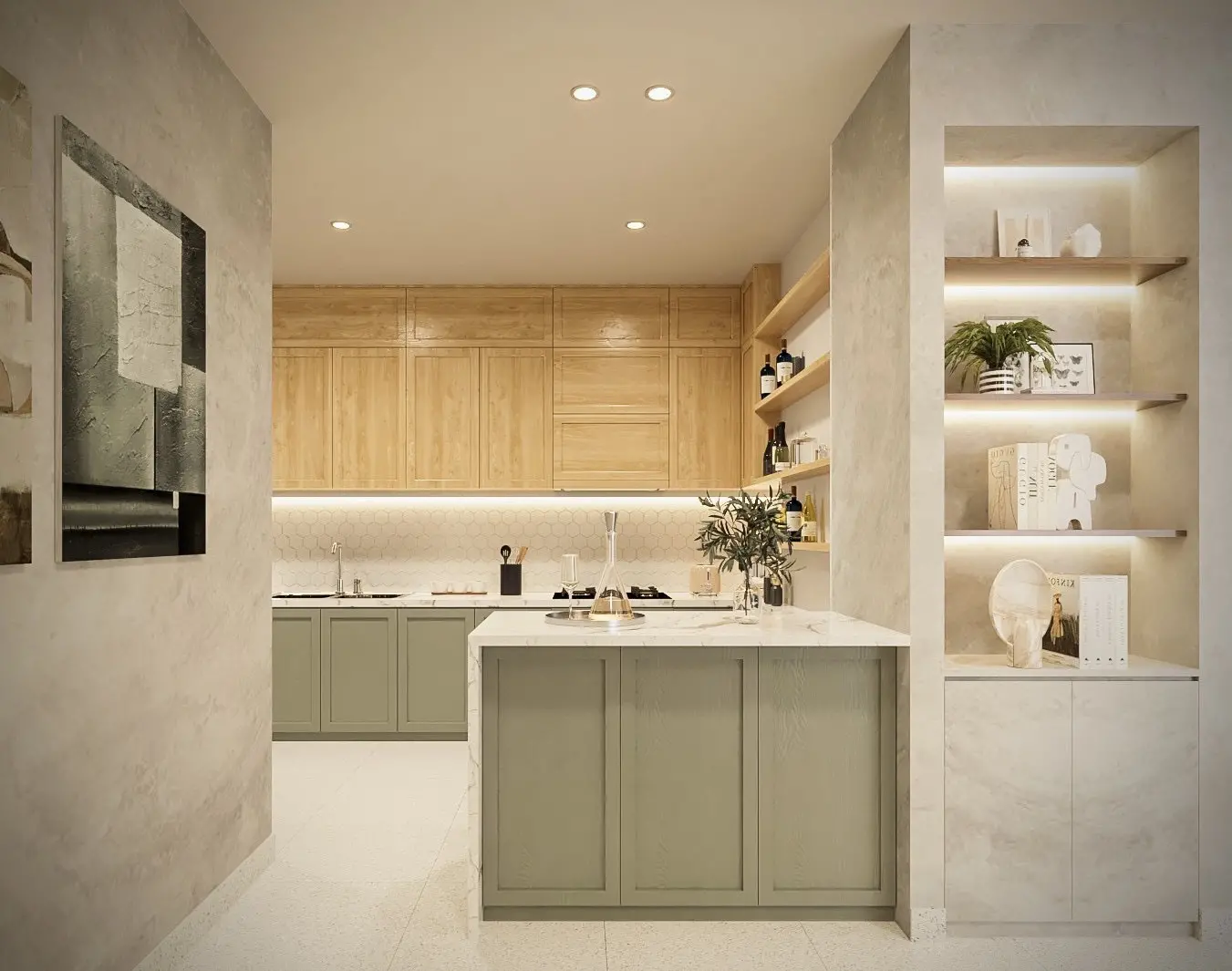 Tủ bếp và vách ngăn bếp