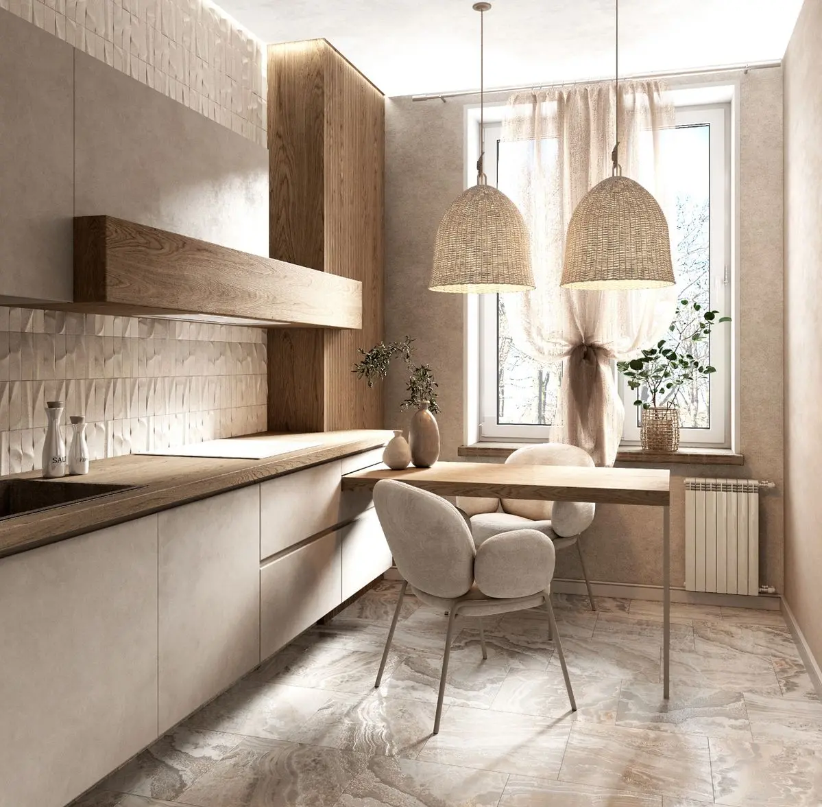 Thiết kế nội thất căn hộ phong cách Wabi Sabi Nhật Bản